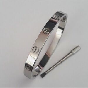 NEW Stainless Steel Screw Cuff Bangle Love Bracelet with Screwdriver in Silver